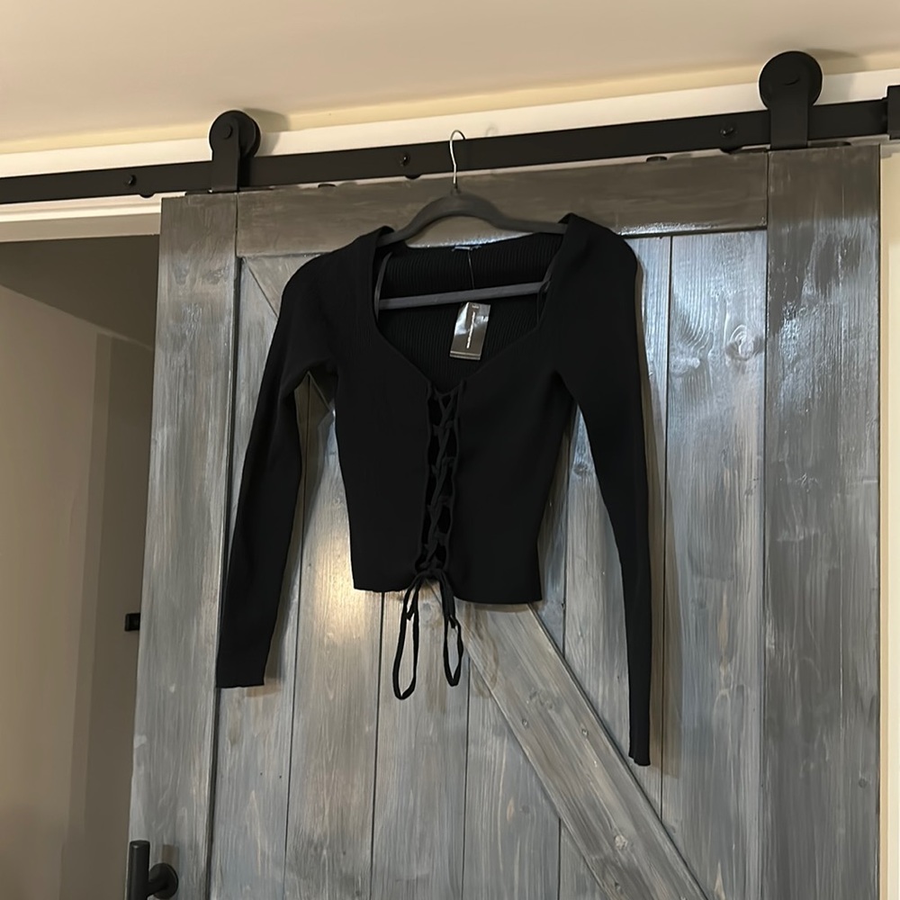 Neely Lace Up Sweater NWT